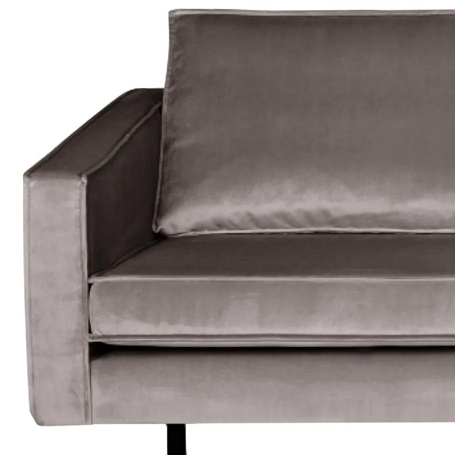 Best Wohnen Samt Couch in Taupe Museo im Retro Design