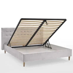 Online Wohnen Samt Doppelbett mit Bettkasten - Diadonna