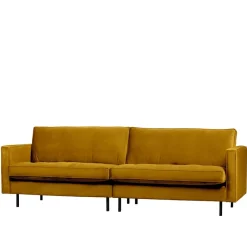 Clearance Wohnen Samt Dreisitzer Couch in Ocker - Nustra