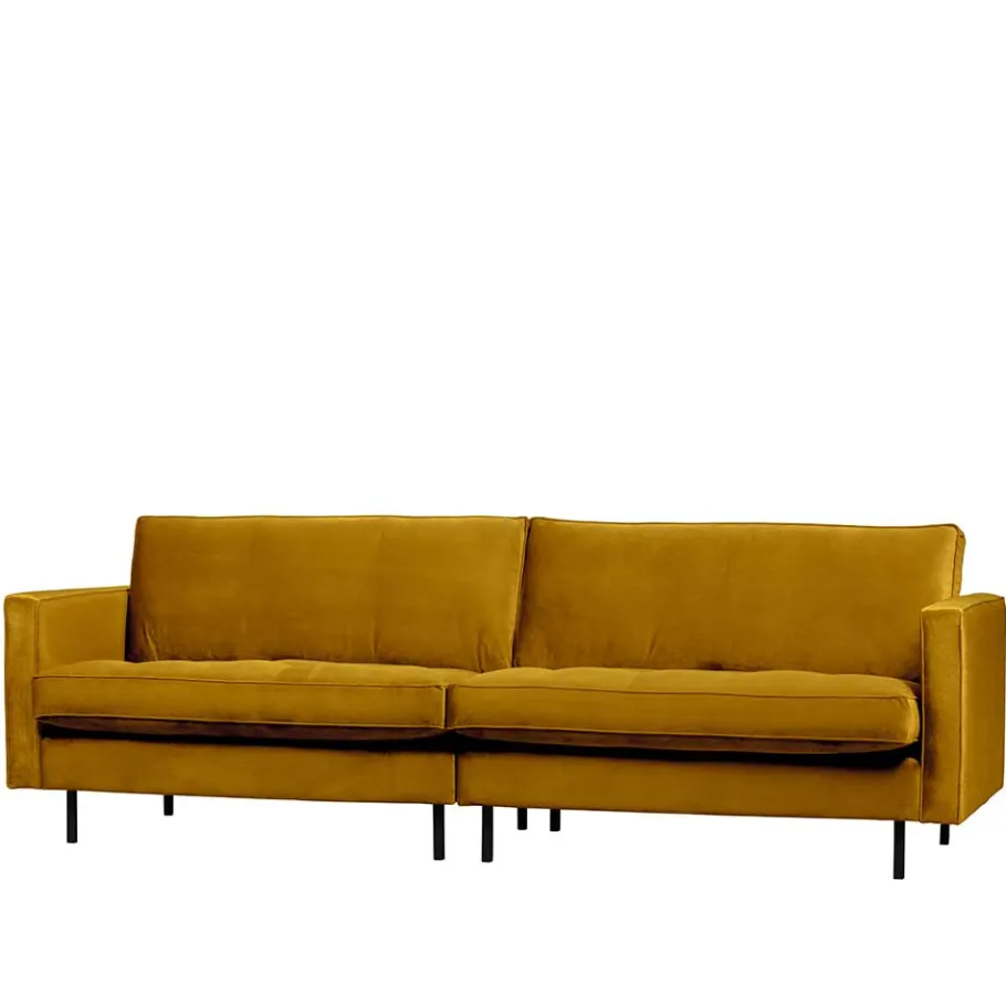 Clearance Wohnen Samt Dreisitzer Couch in Ocker - Nustra