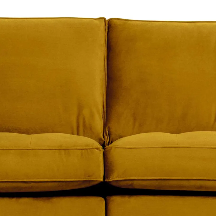 Clearance Wohnen Samt Dreisitzer Couch in Ocker - Nustra