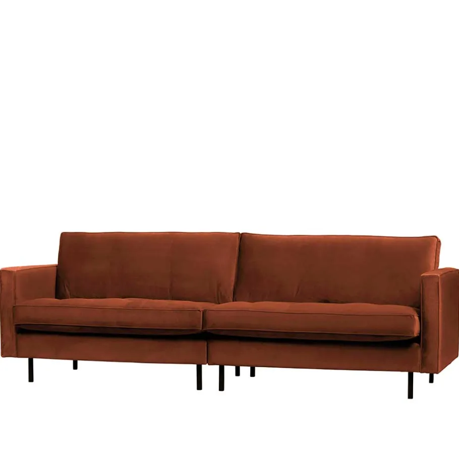 Sale Wohnen Samt Dreisitzer Couch in Rost Braun - Naryon
