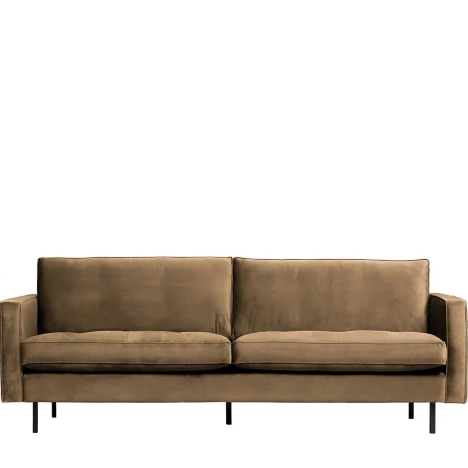 Discount Wohnen Samt Dreisitzer in Taupe - Museo