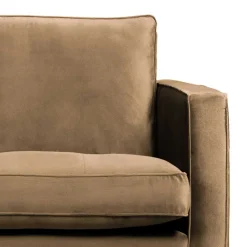 Discount Wohnen Samt Dreisitzer in Taupe - Museo