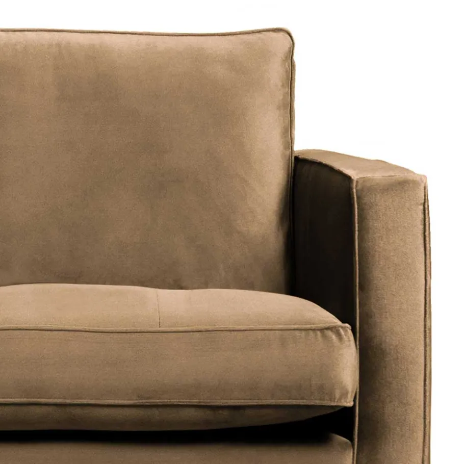 Discount Wohnen Samt Dreisitzer in Taupe - Museo