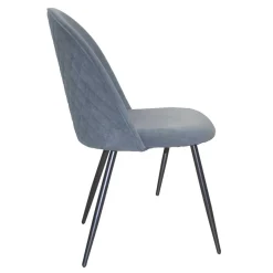Sale Wohnen Samt Esstischstühle in Grau - Verona (4er Set)