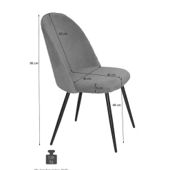 Sale Wohnen Samt Esstischstühle in Grau - Verona (4er Set)