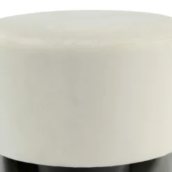 Outlet Wohnen Samt Hocker in Creme & Schwarz - Gilianoa