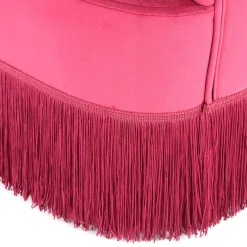 Outlet Wohnen Samt Kindersessel in Pink mit Fransen - Lagada