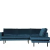 New Wohnen Samt Polsterecke in Blau - Cumagon