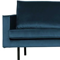 New Wohnen Samt Polsterecke in Blau - Cumagon