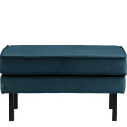Hot Wohnen Samt Polsterhocker in Blau & Schwarz - Cumagon
