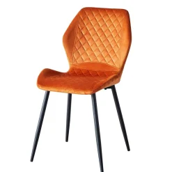 Clearance Wohnen Samt Polsterstühle in Orange - Gravita (4er Set)