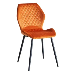 Clearance Wohnen Samt Polsterstühle in Orange - Gravita (4er Set)