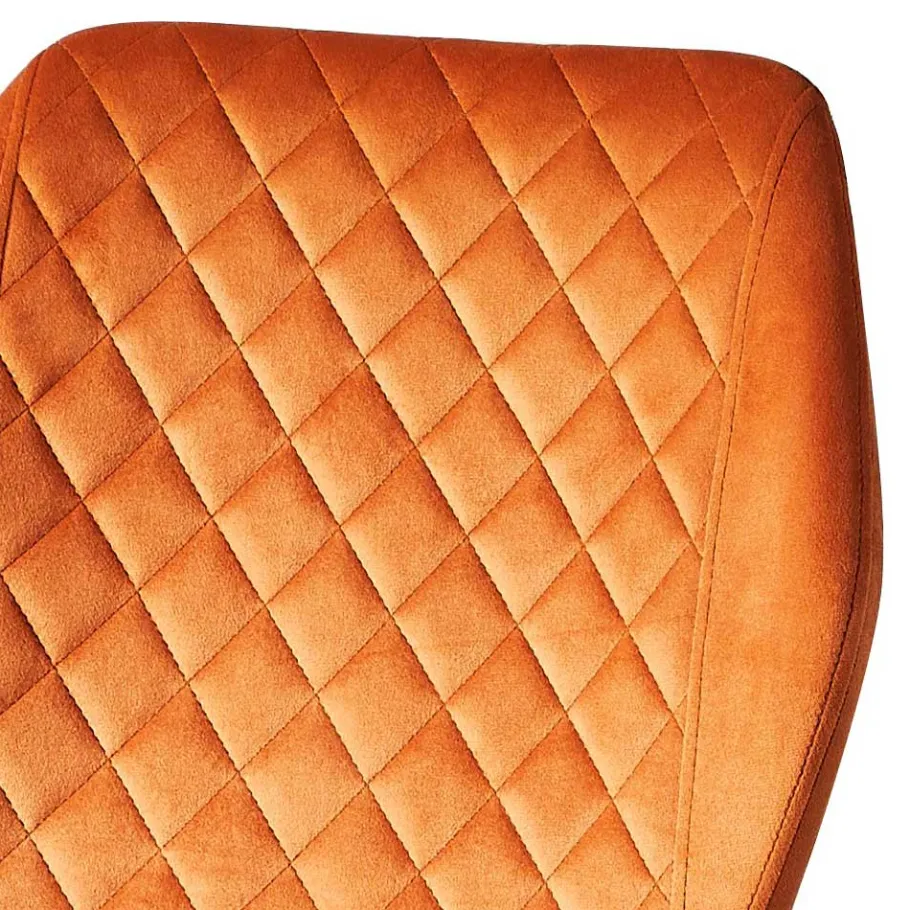 Clearance Wohnen Samt Polsterstühle in Orange - Gravita (4er Set)