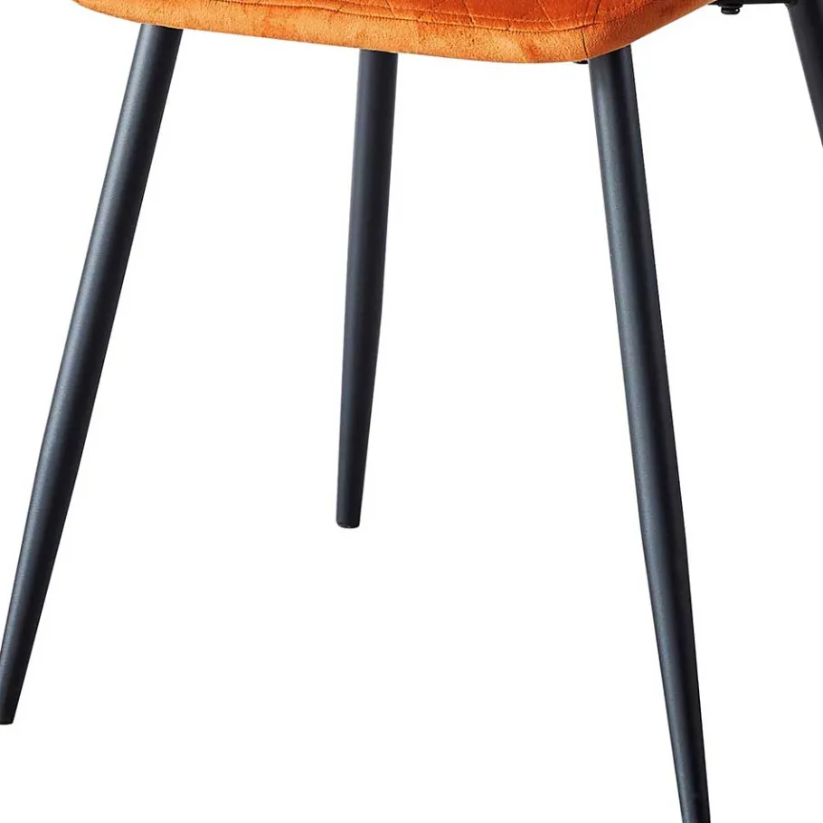 Clearance Wohnen Samt Polsterstühle in Orange - Gravita (4er Set)