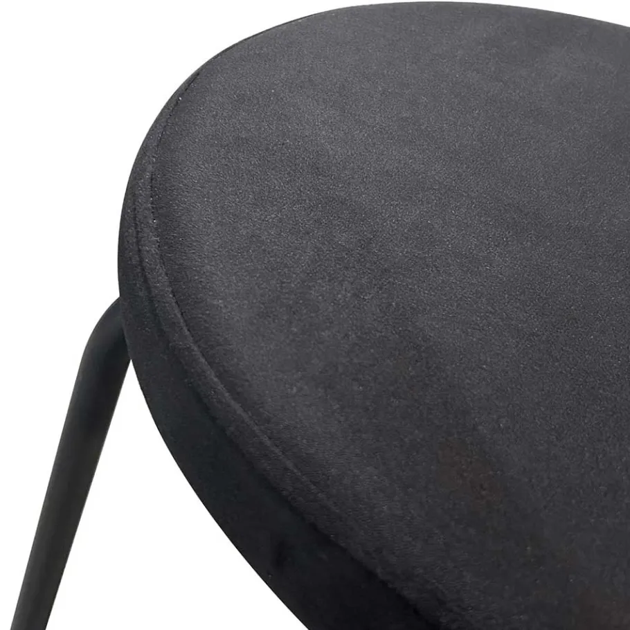 New Wohnen Samt Polsterstühle in Schwarz - Siao (2er Set)