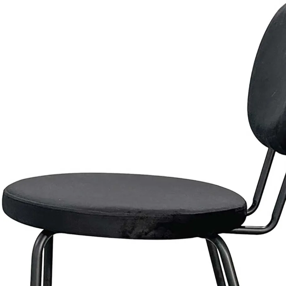 New Wohnen Samt Polsterstühle in Schwarz - Siao (2er Set)