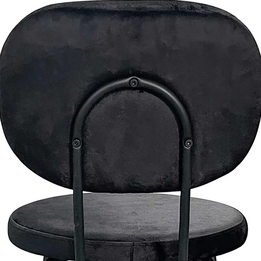 New Wohnen Samt Polsterstühle in Schwarz - Siao (2er Set)