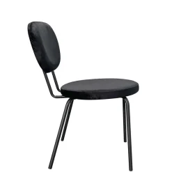 New Wohnen Samt Polsterstühle in Schwarz - Siao (2er Set)