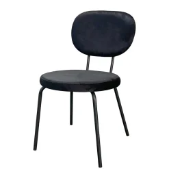 New Wohnen Samt Polsterstühle in Schwarz - Siao (2er Set)