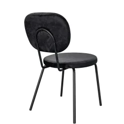New Wohnen Samt Polsterstühle in Schwarz - Siao (2er Set)