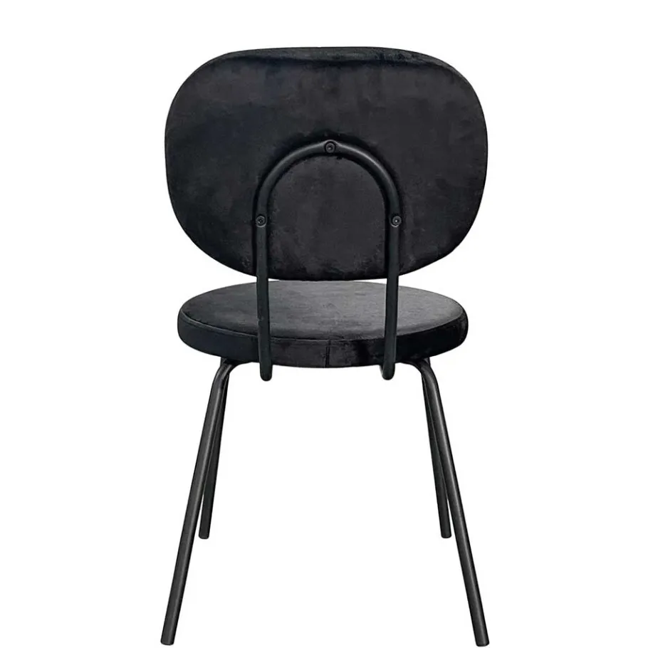 New Wohnen Samt Polsterstühle in Schwarz - Siao (2er Set)