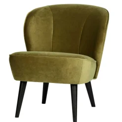 New Wohnen Samt Retro Sessel in Khaki Grün - Giva