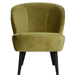 New Wohnen Samt Retro Sessel in Khaki Grün - Giva