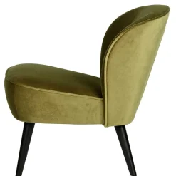 New Wohnen Samt Retro Sessel in Khaki Grün - Giva