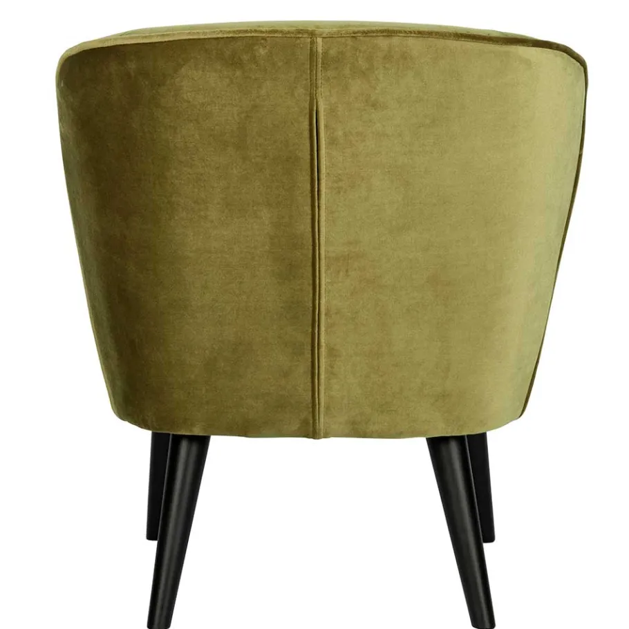 New Wohnen Samt Retro Sessel in Khaki Grün - Giva