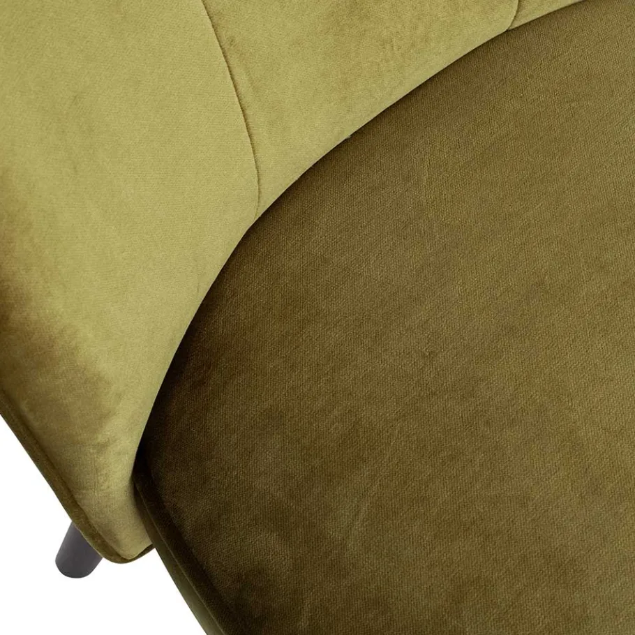 New Wohnen Samt Retro Sessel in Khaki Grün - Giva