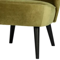 New Wohnen Samt Retro Sessel in Khaki Grün - Giva
