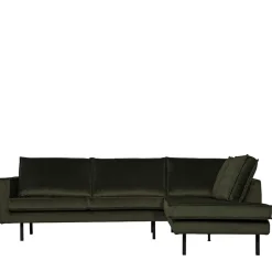 New Wohnen Samt Retrocouch in Dunkelgrün Samt - Kurtisma