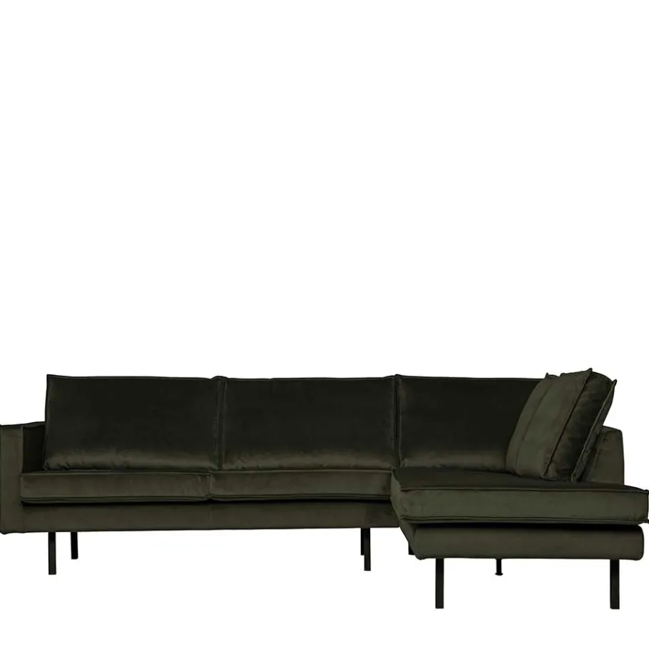 New Wohnen Samt Retrocouch in Dunkelgrün Samt - Kurtisma
