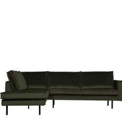 New Wohnen Samt Retrocouch in Dunkelgrün Samt - Kurtisma
