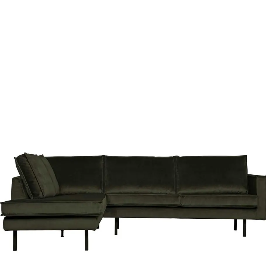 New Wohnen Samt Retrocouch in Dunkelgrün Samt - Kurtisma