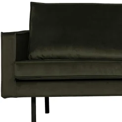 New Wohnen Samt Retrocouch in Dunkelgrün Samt - Kurtisma