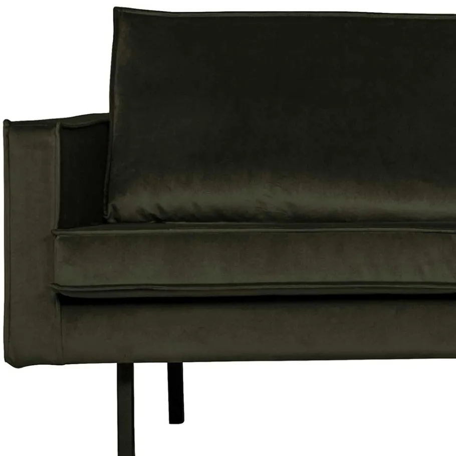 New Wohnen Samt Retrocouch in Dunkelgrün Samt - Kurtisma
