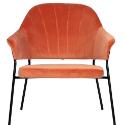 Discount Wohnen Samt Retrosessel in Apricot - Roryn