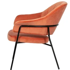 Discount Wohnen Samt Retrosessel in Apricot - Roryn