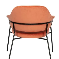 Discount Wohnen Samt Retrosessel in Apricot - Roryn
