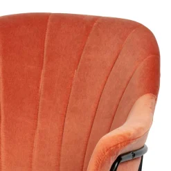 Discount Wohnen Samt Retrosessel in Apricot - Roryn
