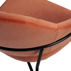 Discount Wohnen Samt Retrosessel in Apricot - Roryn