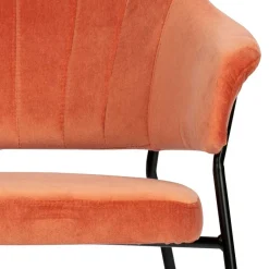 Discount Wohnen Samt Retrosessel in Apricot - Roryn