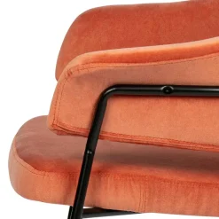 Discount Wohnen Samt Retrosessel in Apricot - Roryn