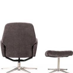 Best Wohnen Samt Retrosessel mit Fußhocker - Gilianoa (zweiteilig)