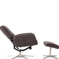 Best Wohnen Samt Retrosessel mit Fußhocker - Gilianoa (zweiteilig)