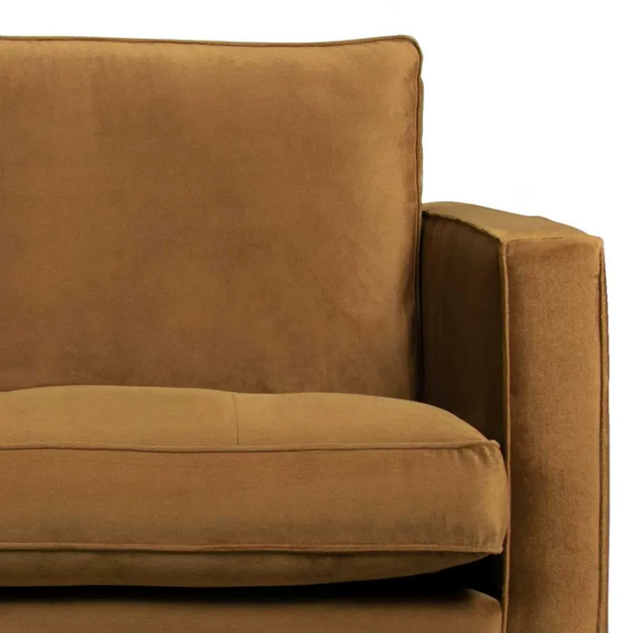 Best Wohnen Samt Retrosofa in Honigfarben - Saguan