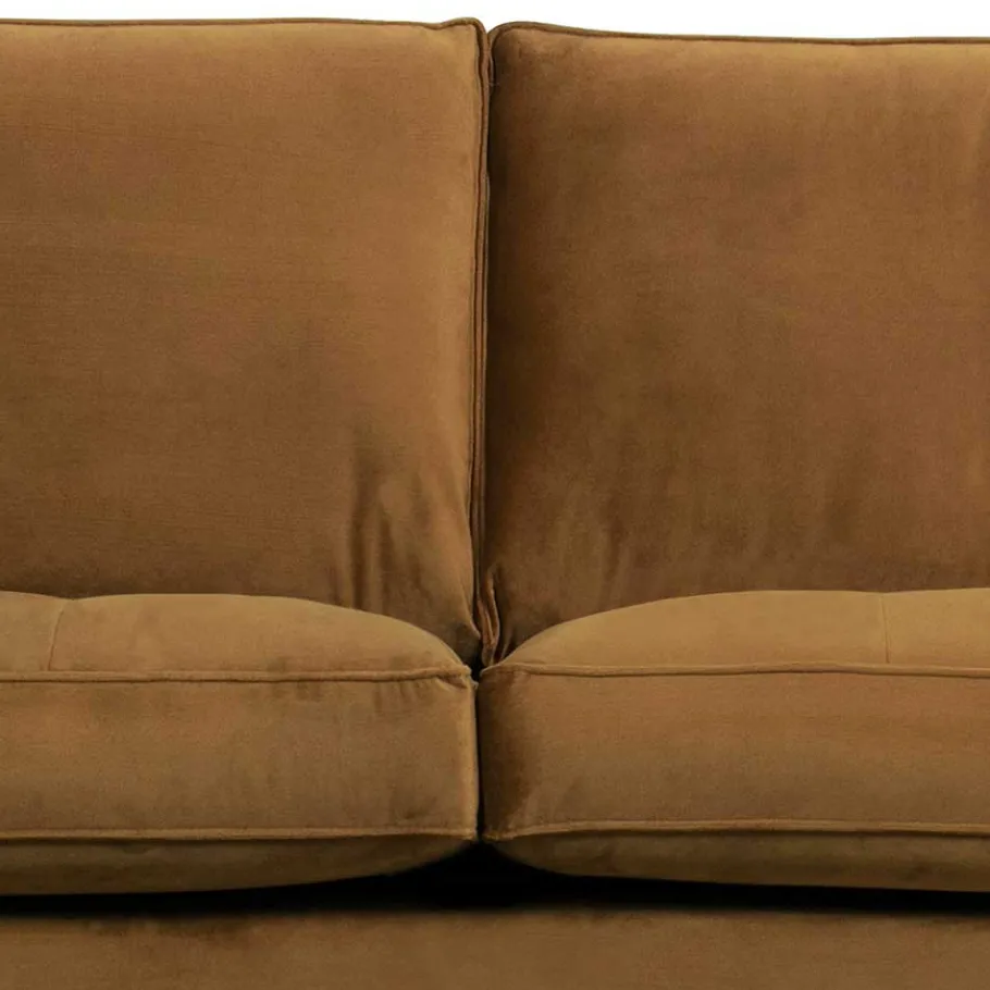 Best Wohnen Samt Retrosofa in Honigfarben - Saguan